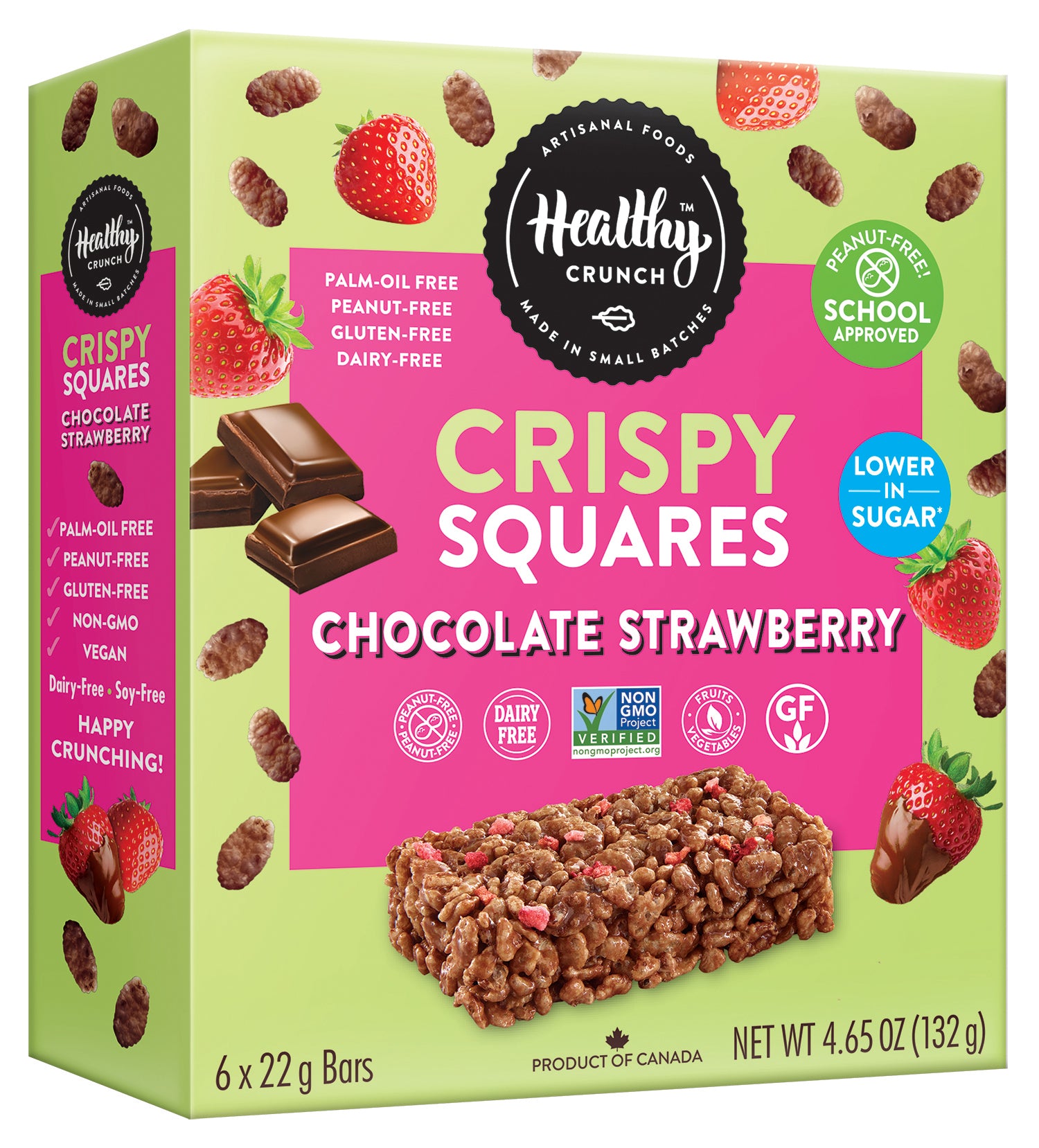 Chocolate Strawberry Crispy Squares
